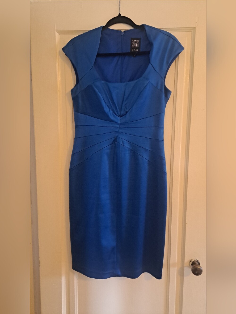 JAX Royal Blue Cap-Sleeve Sheath Dress
